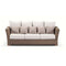 Coco 3 Seater - Spacious 3 Seat Daybed In Outdoor Rattan Wicker - Wheat and Cream Cushions