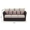 Coco 3 Seater - Spacious 3 Seat Daybed In Outdoor Rattan Wicker - Chestnut Brown and Latte Cushions