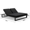 Arcadia Double Aluminium Sun Lounge In Charcoal with Slide Under Side Table