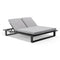 Arcadia Double Aluminium Sun Lounge in Grey with Slide Under Side Table