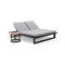 Arcadia Double Aluminium Sun Lounge In Charcoal/Grey Cushions with Round Side Table