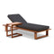 Arcadia Aluminium Sun Lounge In Teak Look/Denim Grey Cushions and Slide Under Side Table