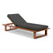 Arcadia Aluminium Sun Lounge In Teak Look/ Denim Grey Cushions and Round Side Table