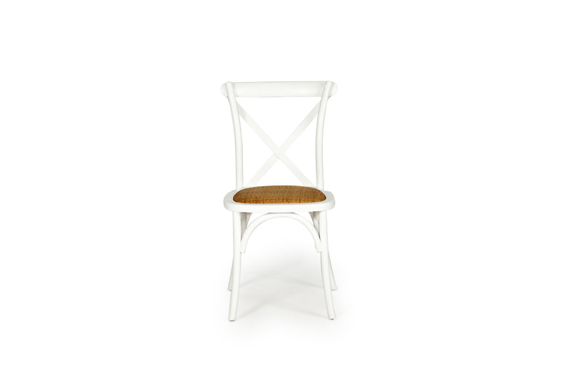 Stackable Provincial Cross Back Chair – White

 