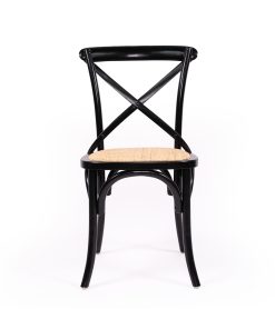 Black Cross Back Chair – Rattan Seat