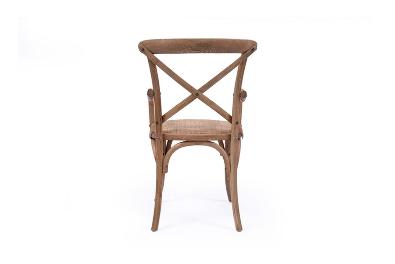 Provincial Cross back Armchair – Natural Oak