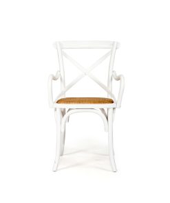 Provincial Cross back Armchair – White

 