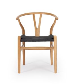 Wishbone Designer Chair – Natural Oak with Black Cord