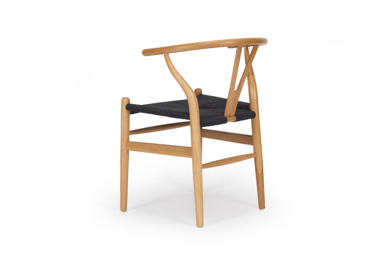 Wishbone Designer Chair – Natural Oak with Black Cord