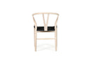 Wishbone Designer Replica Chair – White Coastal Oak with Black Cord