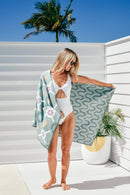 Green Sea Sand Free Beach Towel
