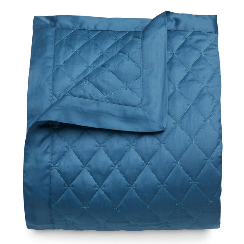 Hamptons Diamond Stitch Bed Throw Vintage Teal