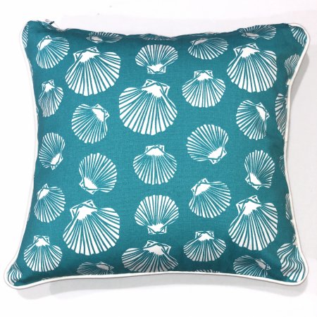 Shells Cushion Cover Sea Green White