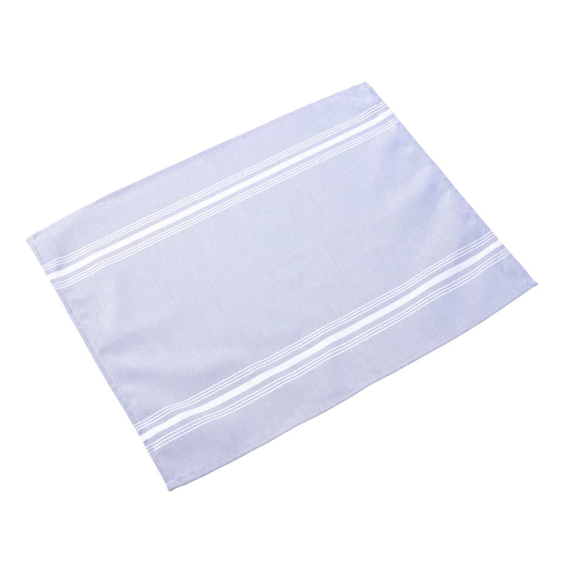 Bistro Table Napkins Light Grey White Stripes