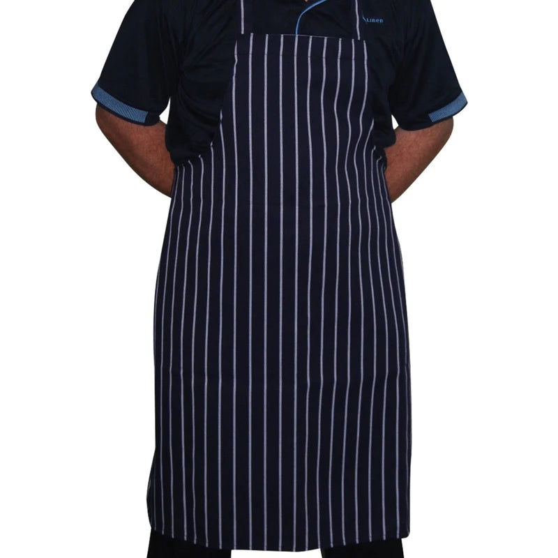 Pinstripe Apron Navy White