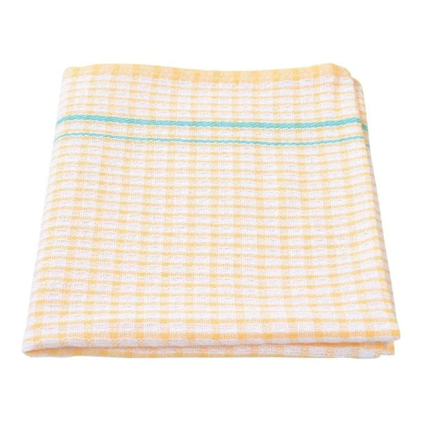 Waffle Check Tea Towel Yellow Check