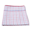 Large Check Tea Towel Burgundy Blue Check