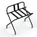 Luggage Rack, Metal Powder Coated Black Poly Straps, W/ Back