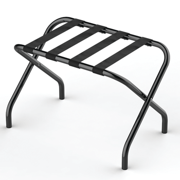 Luggage Rack, Metal Powder Coated Black Poly Straps, W/O Back