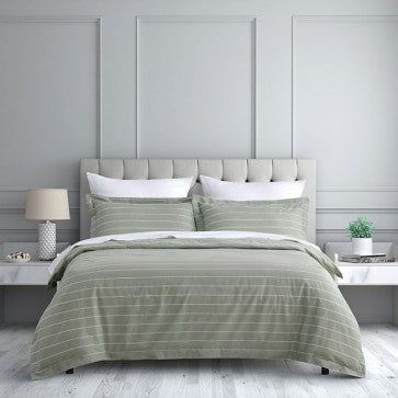 Studio Stripe Quilt Cover Sets - Sage