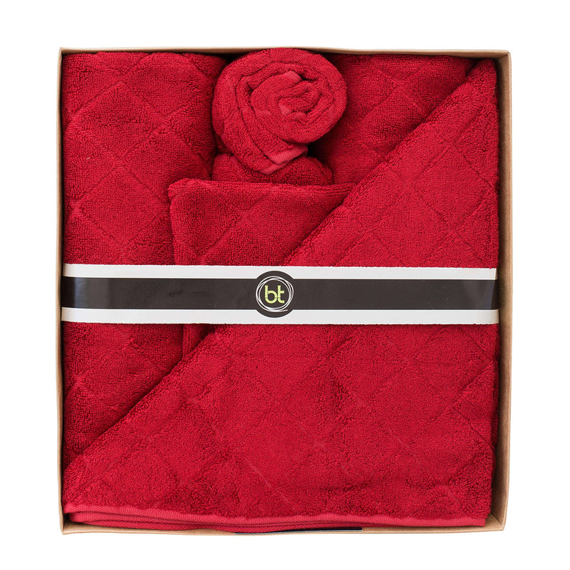 Bamboo Bath Towel Red Gift Pack