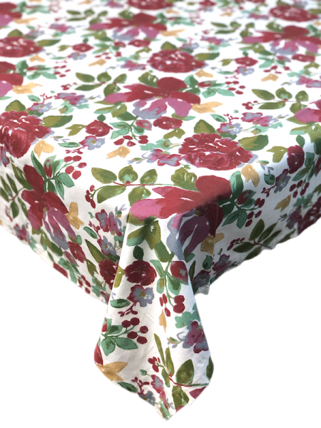 Botancial Garden Red Flowers Tablecloth