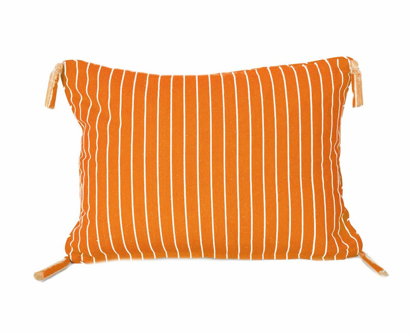 Regatta Orange White Stripe Cushion Cover