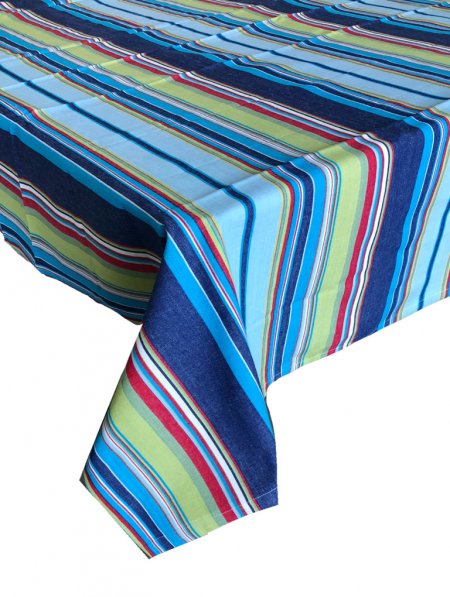 Waters Edge Multi Stripe Tablelcoth