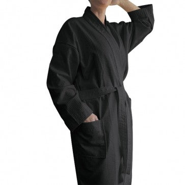 Cloud Ebony Waffle Hotel Bathrobe