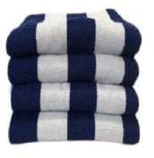 Hotel and Resort Stripe Plush Pool Towel Royal Blue