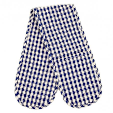 Gingham Check Double Oven Mitt Blue