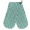 Gingham Check Double Oven Mitt Green