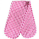 Gingham Check Double Oven Mitt Pink