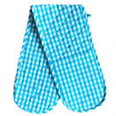 Gingham Check Double Oven Mitt Turquoise