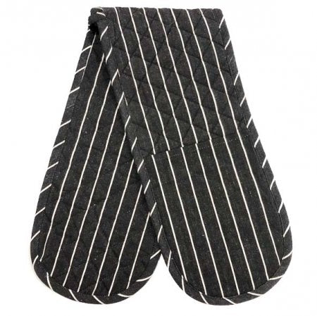 Regatta Double Oven Mitt Black and White Stripe