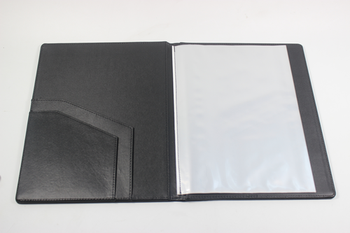 Luxury Compendium Holder Black in PU Leather