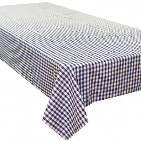 Gingham Check Blue Tablecloth