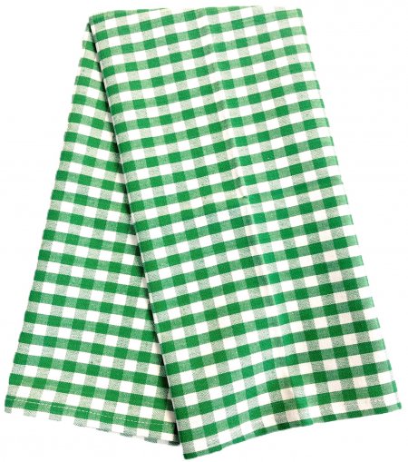 Gingham Check Green Tea Towel