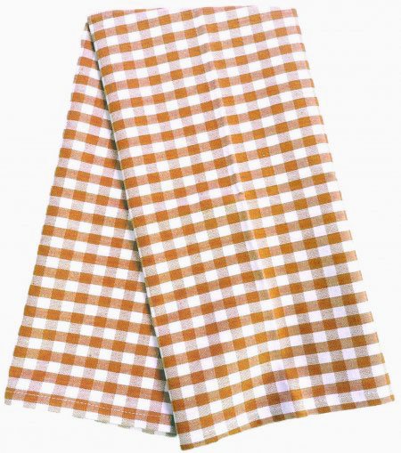 Gingham Check Orange Tea Towel