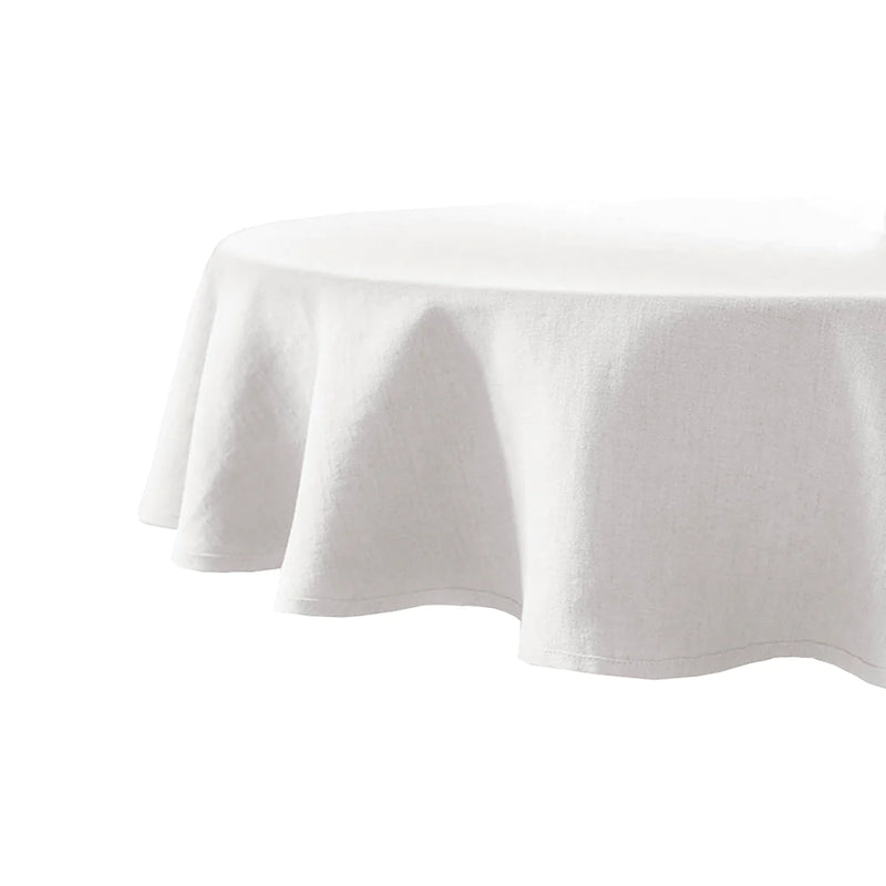 Linen Round Tablecloth 228cm Ivory