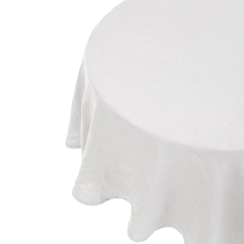 Linen Round Tablecloth 228cm Ivory