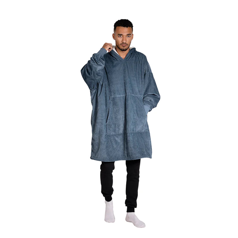 Cordy Blanket Hoodie - Blue