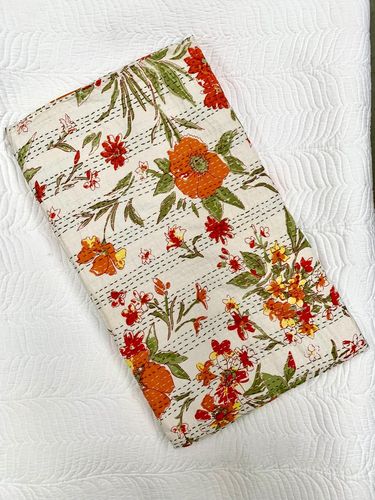 Kantha Quilt Jasmine Orange