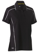 Women's Cool Mesh Polo With Reflective Piping - Short Sleeve