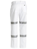 Taped White Cotton Drill Pants For Men