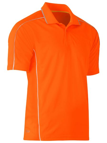 Mens Cool Mesh Polo With Reflective Piping