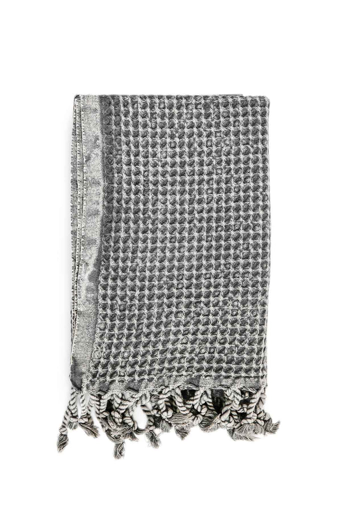 Waffle Turkish Hand Towel - Black