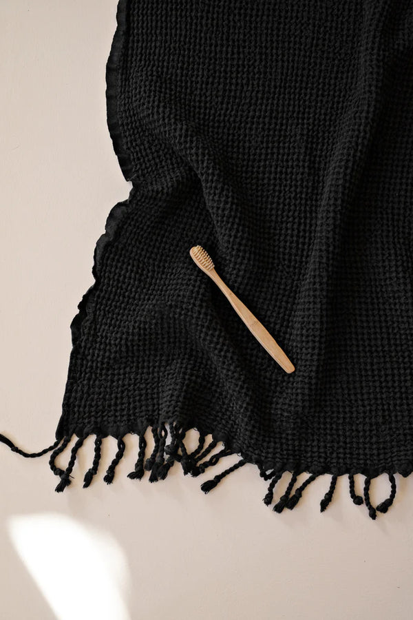 Waffle Turkish Towel - Black