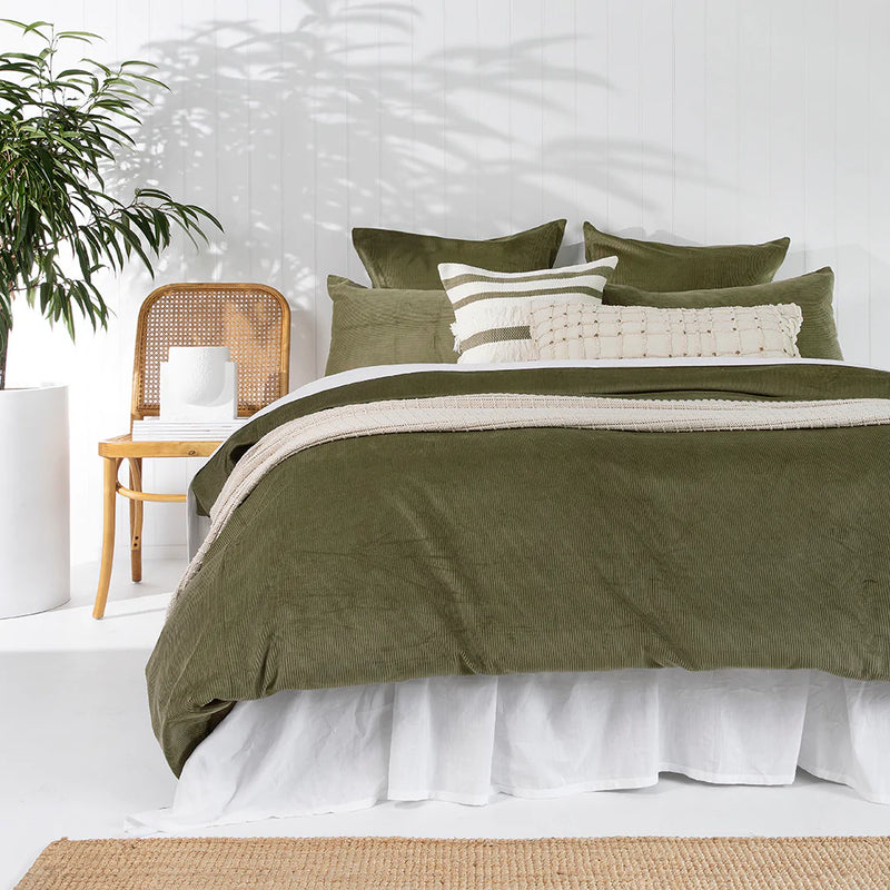 Sloane Quilt Cover Set - Olive