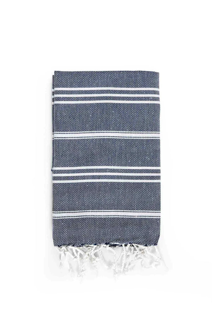 Classic Turkish Cotton Hand Towel - Navy